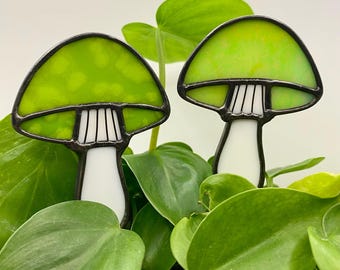 Vidriera con forma de hongo: decoración de plantas de interior
