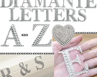 Diamante Letter/Number Stickers 3D Self Adhesive LARGE 5cm Craft A-Z Alphabet Stick On