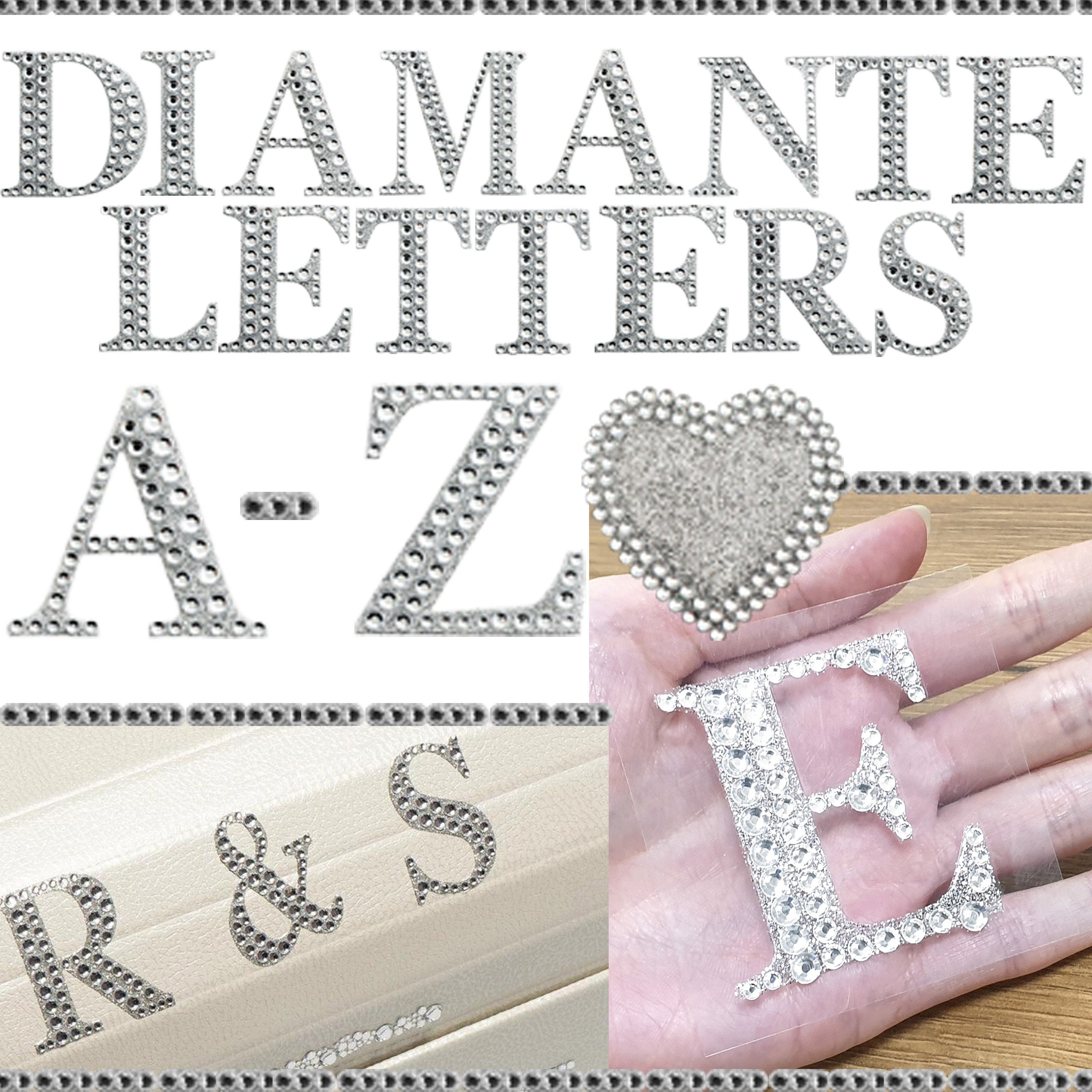 5cm Diamante Glitter Letters Numbers Heart Self Adhesive Craft Stickers 