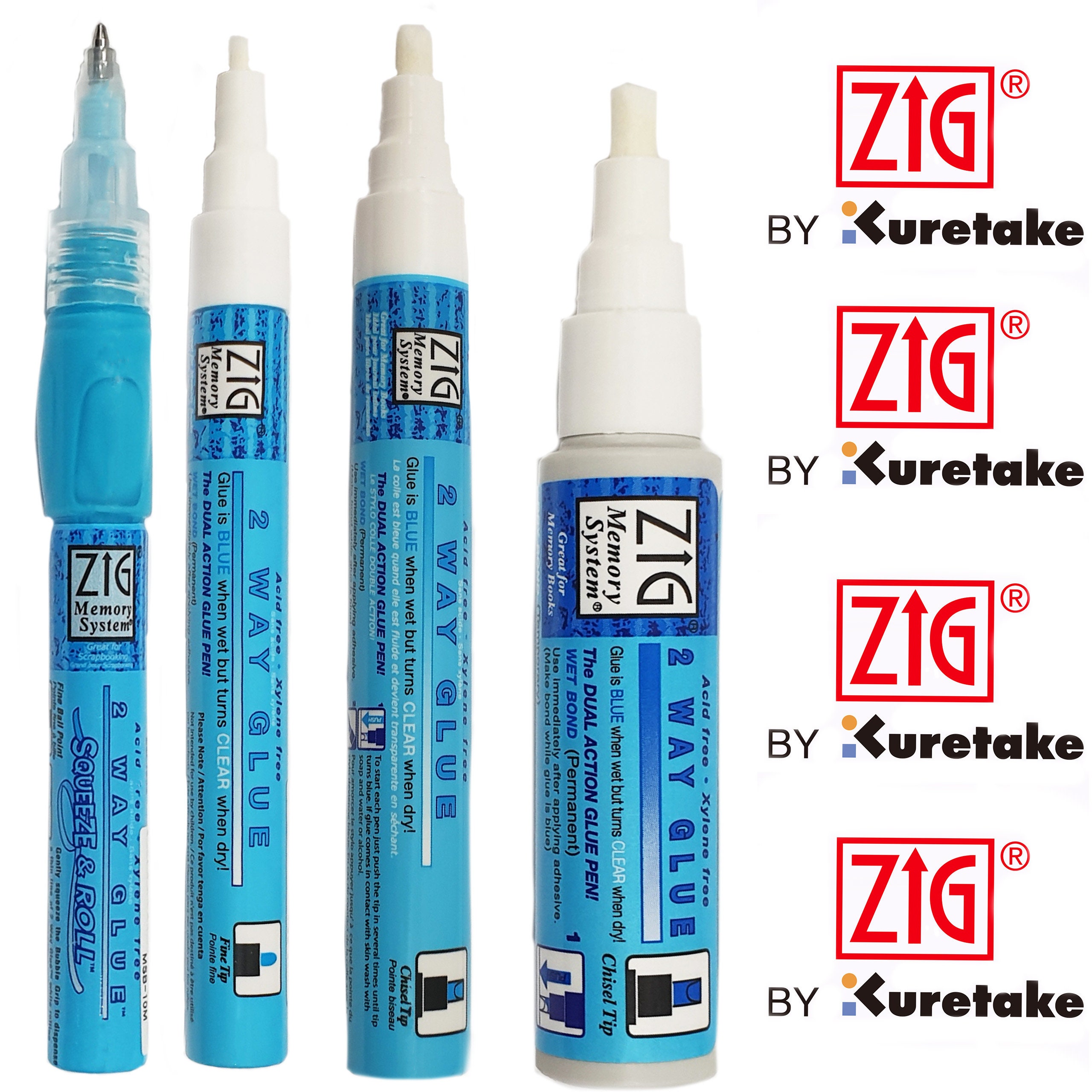Zig Glue Pen 15mm Tip Size 2 Way temporary/permanent Craft Etsy UK