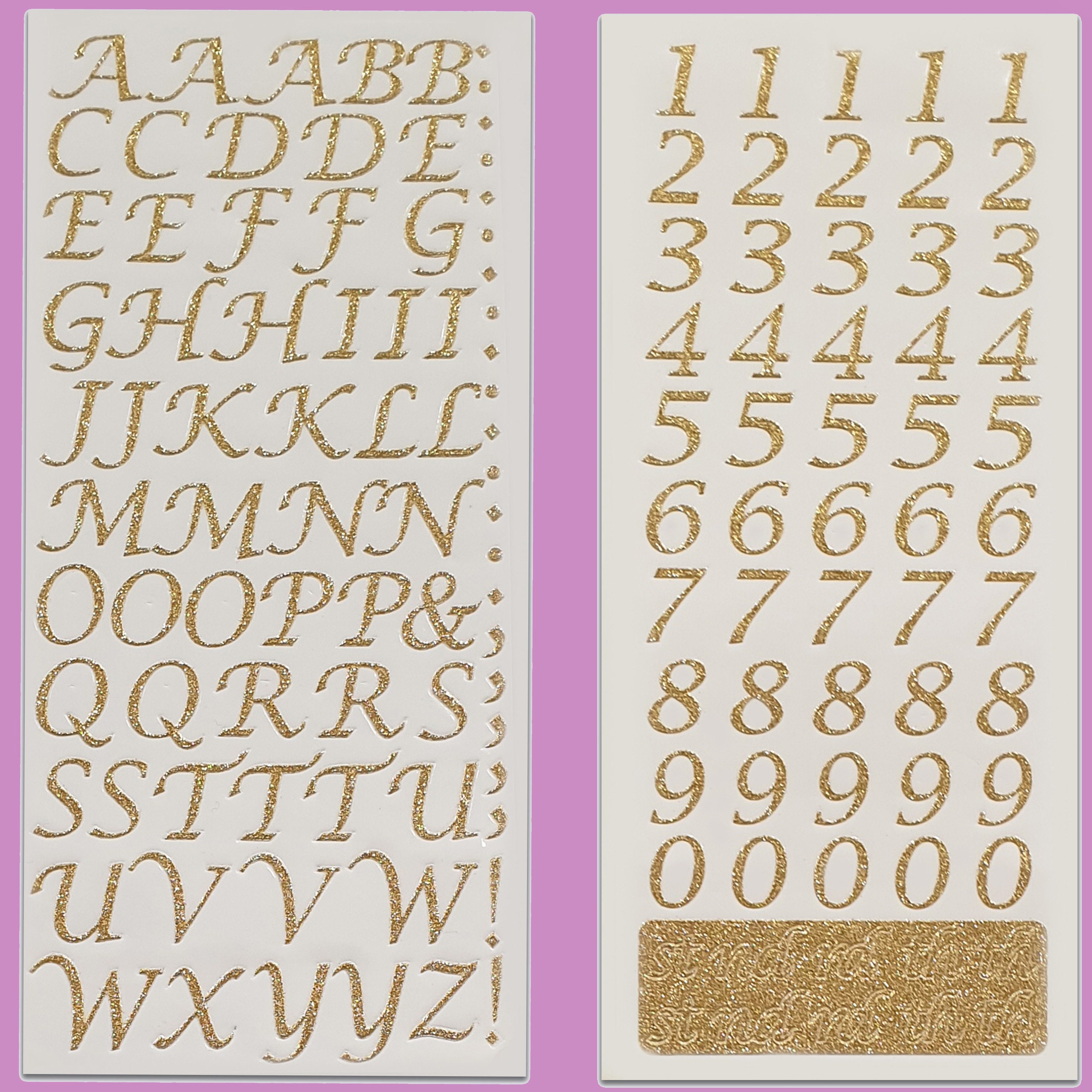Small Alphabet/number Glitter Letter Stickers 3D Diamante Peel | Etsy UK