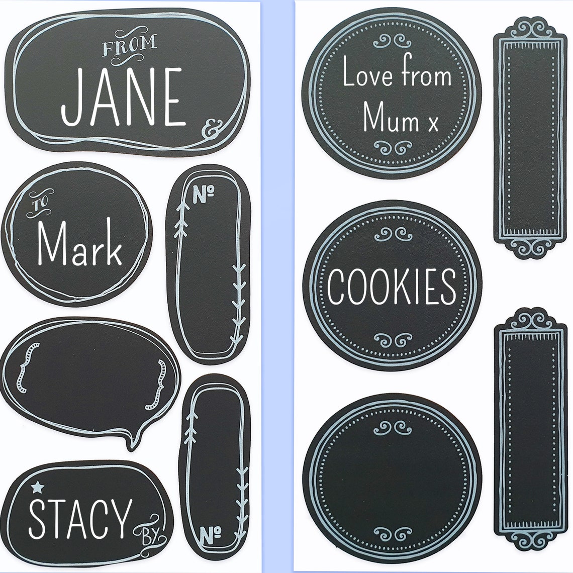 Write on Chalkboard Label Stickers Black Reusable Gift Plant Etsy