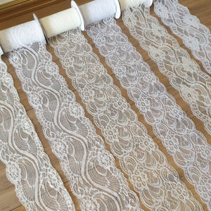 Delicate Lace Trim Ribbon 4 Inches Wide White/ivory Vintage Wedding Fabric Edge Per 1m