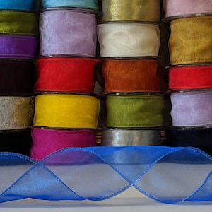 Mid Pink Wire Edge Organza Ribbon 63mm X 3m