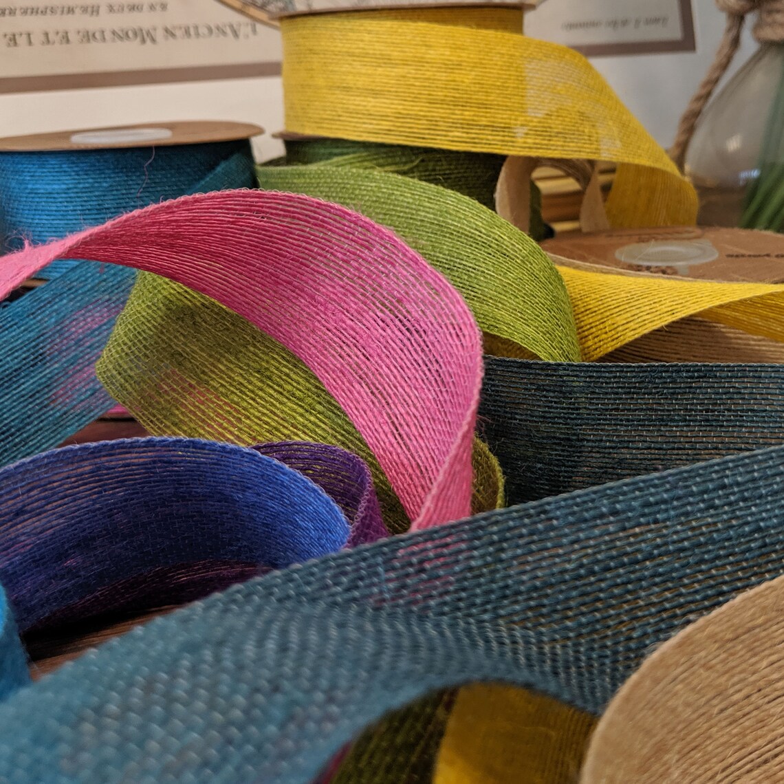 Premium Hessian Jute Ribbon 38mm Wide Straight Open Weave per Etsy UK