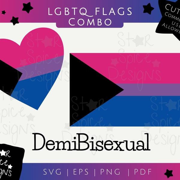 LGBTQ Flag DemiBisexual Printable Cut Files