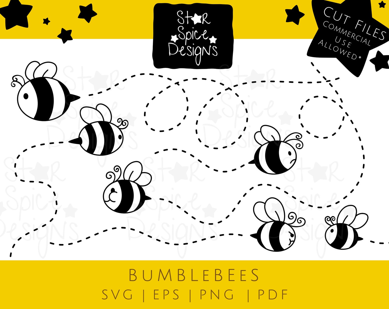 Bumblebees Printable Cut Files - Etsy