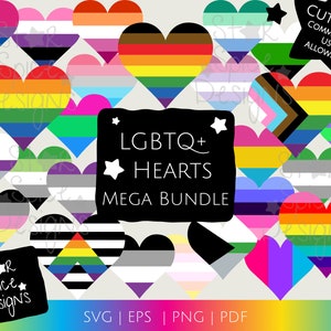 LGBTQ Heart Flags Mega Bundle Printable Cut Files