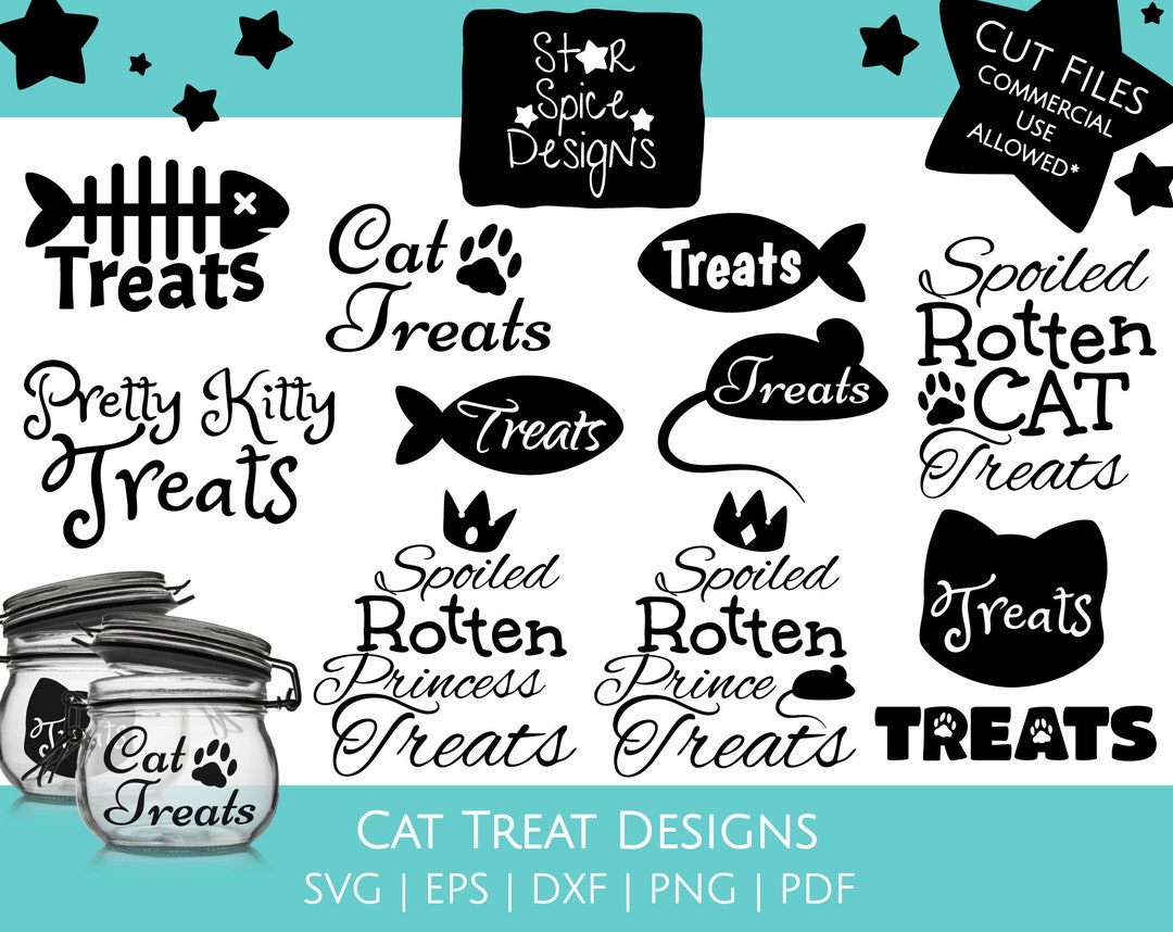 Cat Treats Printable Cut Files Etsy