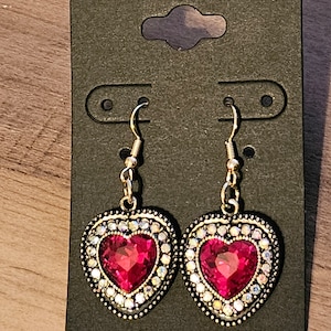 Elegant Red Heart Earrings