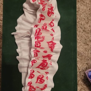 Large white with red hearts Garter