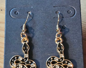 Black and White Snake Earrings