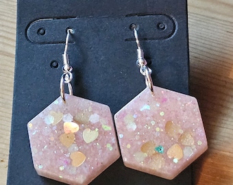Hexagon Resin Earrings
