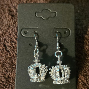 Silver Sparkle Crown Earrings