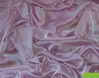 New*top quality beautifull lilac chiffon soft floaty white dots print 58/'/'width