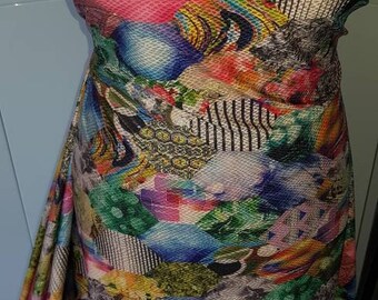 1M jersy love heart print multi coloured dress fabric 58/"
