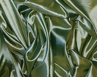1M OLIVE COLOURED TAFFETA FABRIC 58/" WIDE