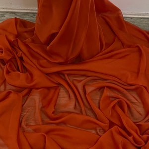 1m burnt orange  cationic chiffon dress fabric 58" wide