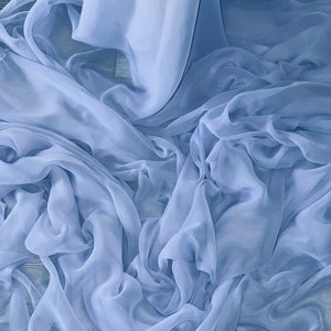1m  sky blue georgette  chiffon dress fabric 58" wide