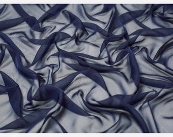 Vestido de chiffon catiônico de dois tons azul marinho de 1m com 58" de largura