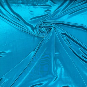 1m turquoise Crepe De Chine Fabric Plain Premium  44” Wide Dress