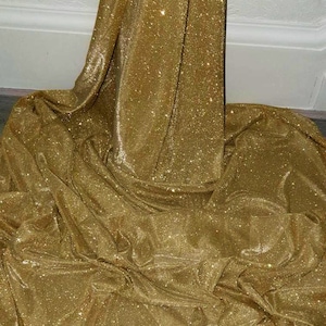 1m metalic gold sparkly moonlight  lurex glitery slight strech fabric 58&quot; wide