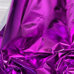 1m ) purple Metallic Shiny Foil Lame Fancy Dress Craft Dance Fabric Material 45”wide