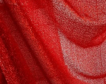 1m red tinsel lurex sparkley fabric dress decorating  fabric 58" wide choose your colour