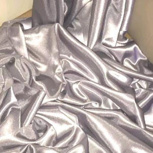 1m silver grey  satin  dress fabric 58&quot; wide