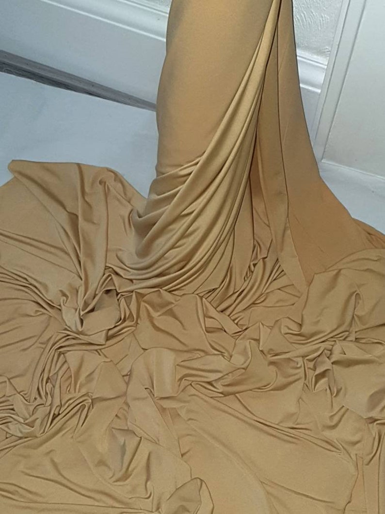 1m gold color  lycra strech fabric 58 wide