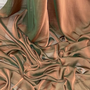 1mtwo tone  bronze cationic polyester  chiffon dress fabric 58" wide