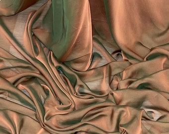 1mtwo tone  bronze cationic polyester  chiffon dress fabric 58" wide