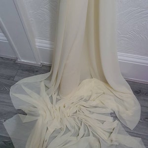 1m cream  crepe georgette  chiffon dress fabric 58&quot; wide
