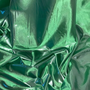 Emerald Green Metallic Foil Lame Fabric Shiny Double Sided, 58&quot; Wide