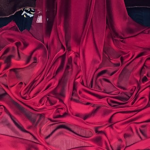 1m  cationic claret red  chiffon dress fabric 58" wide