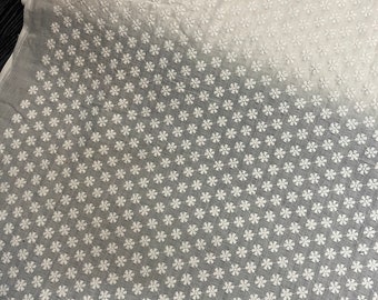 1m  white cotton Anglaise embriouded  fabric dress 45”wide