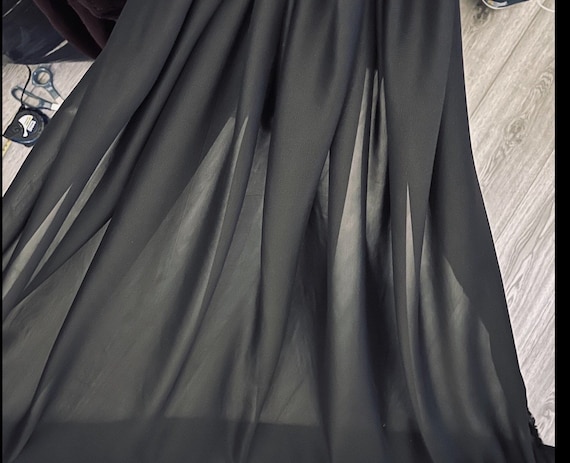 black chiffon dress material Black Mia Chiffon Fabric / 60 Wide Soft chiffon Sheer Fabric