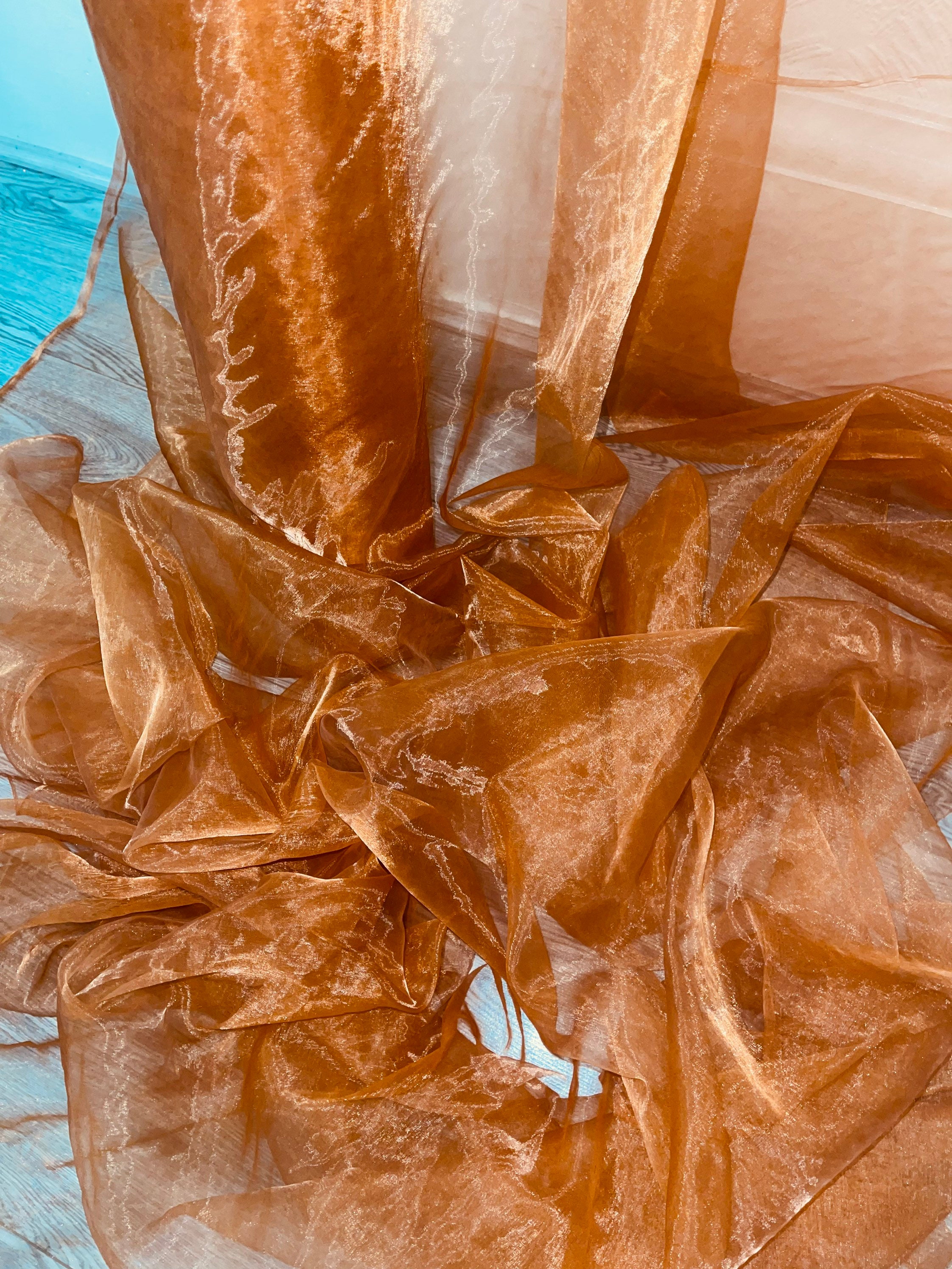 100 silk organza fabric shades of orange by the yard free shipping —