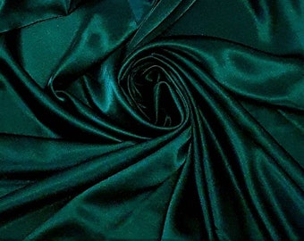 Tecido crepe de cetim verde floresta com 1m de largura e 58" de largura