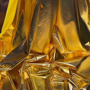 1m gold metalic strech lame party dress fabric 58&quot; wide new