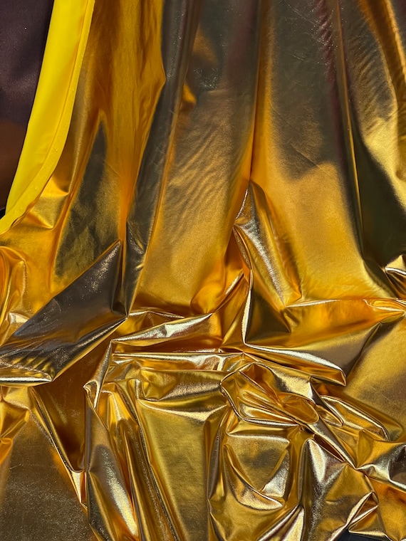 golden dress material 1m Gold Metalic Strech Lame Party Fabric 58