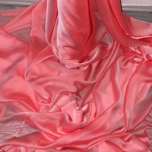 Pink Sheer Chiffon Fabric – 58” Wide, Double-Sided, Solid Soft Polyester