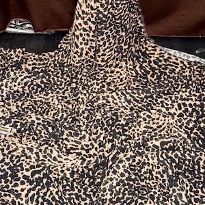 1m leopard  printed multi coloured  crepe georgette chiffon dress fabric 58&quot; wide