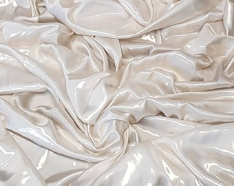 1m ivory / gold shimmer  satin  dress fabric 58&quot; wide