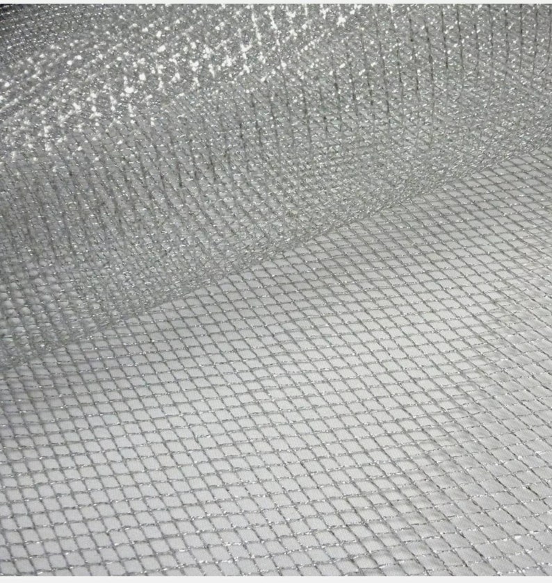 Silver Metallic Mesh Net Fabric Per Metre 58 wide Etsy