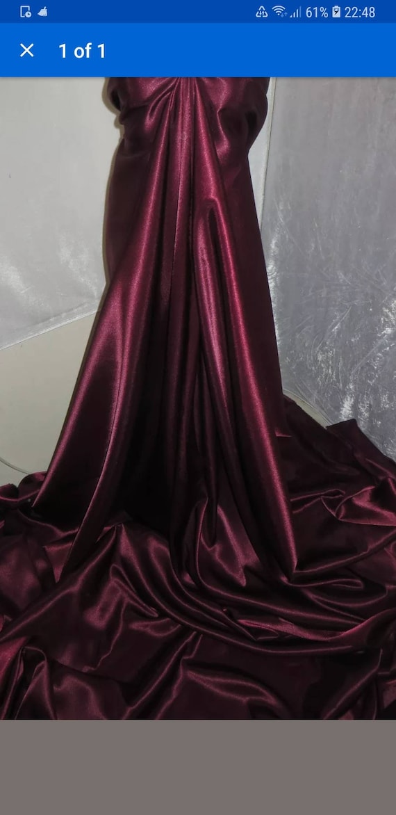 burgundy dress fabric 1m maroon satin 58