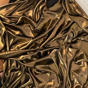 1m  black /gold shimmer  satin  dress fabric 58&quot; wide