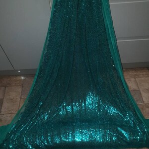1m turquiose green sequin   fabric 58" wide