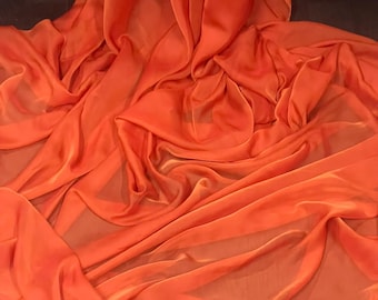 1m burnt orange  cationic chiffon dress fabric 58&quot; wide