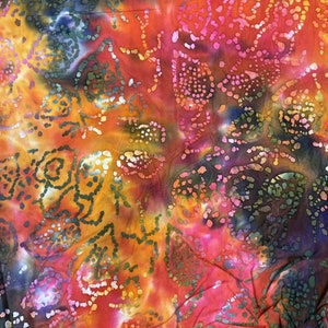 1M tye dye multi color Bali batiks dress crafting quilting patchwork  fabric 44” wide